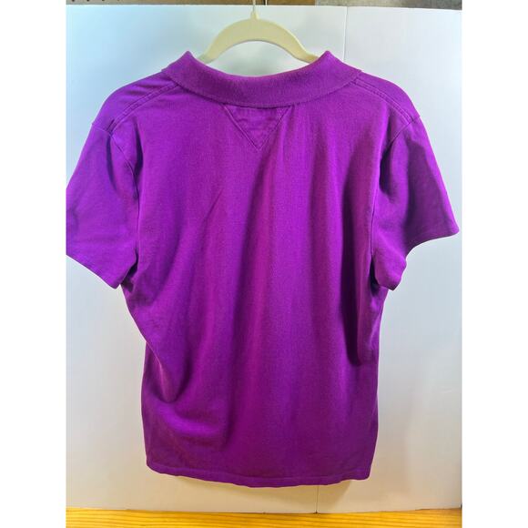 Tommy Hilfiger Women’s Polo Shirt Purple Short Sleeve Classic - Picture 4 of 4